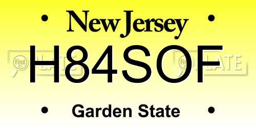 H84SOF New Jersey License Plate