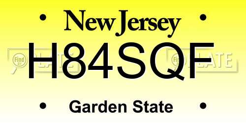 H84SQF New Jersey License Plate