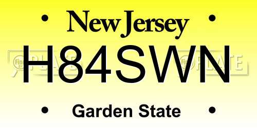 H84SWN New Jersey License Plate