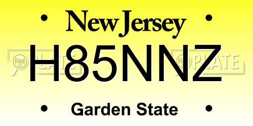 H85NNZ New Jersey License Plate