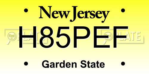 H85PEF New Jersey License Plate