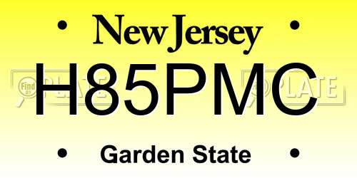 H85PMC New Jersey License Plate