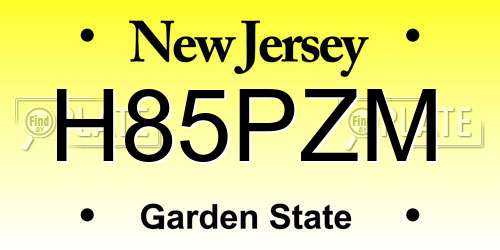 H85PZM New Jersey License Plate