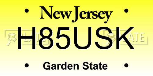 H85USK New Jersey License Plate