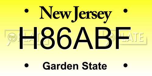 H86ABF New Jersey License Plate