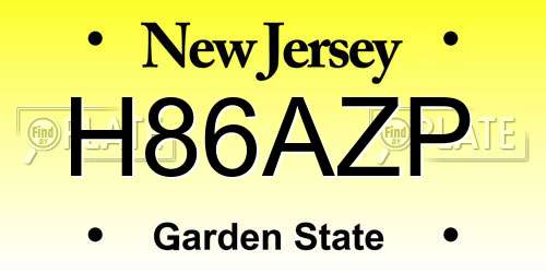 H86AZP New Jersey License Plate