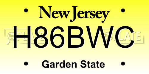 H86BWC New Jersey License Plate