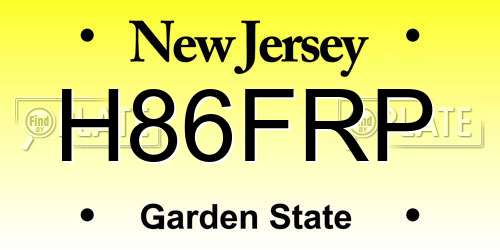 H86FRP New Jersey License Plate