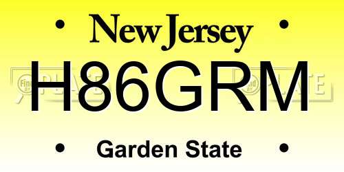 H86GRM New Jersey License Plate