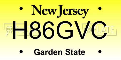 H86GVC New Jersey License Plate