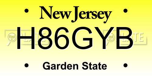 H86GYB New Jersey License Plate