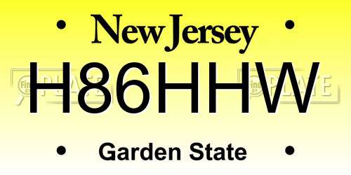 H86HHW New Jersey License Plate