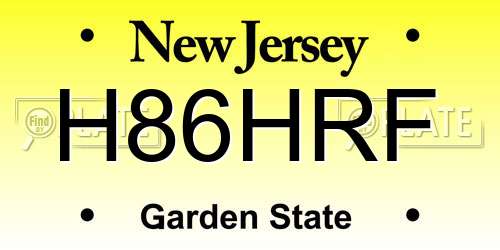H86HRF New Jersey License Plate