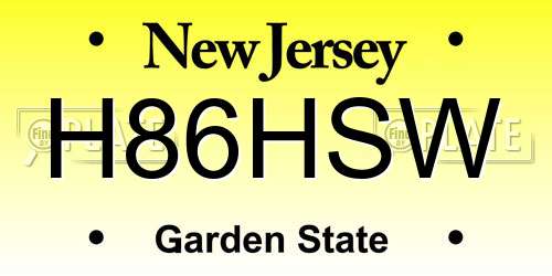 H86HSW New Jersey License Plate
