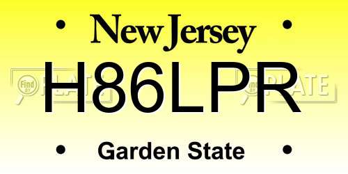 H86LPR New Jersey License Plate