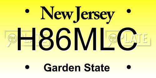 H86MLC New Jersey License Plate