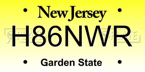 H86NWR New Jersey License Plate