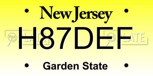 H87DEF New Jersey License Plate