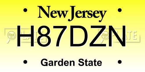 H87DZN New Jersey License Plate