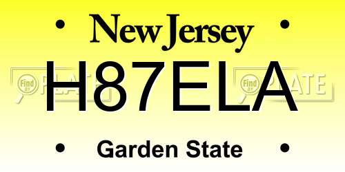 H87ELA New Jersey License Plate