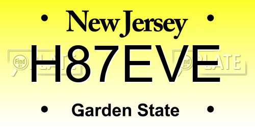 H87EVE New Jersey License Plate