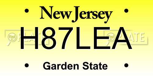 H87LEA New Jersey License Plate