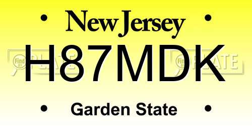 H87MDK New Jersey License Plate
