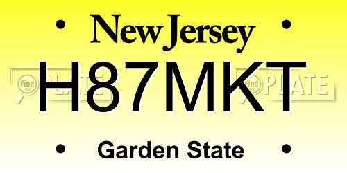 H87MKT New Jersey License Plate