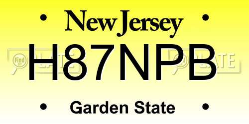 H87NPB New Jersey License Plate