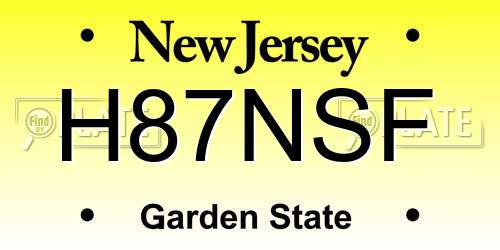 H87NSF New Jersey License Plate
