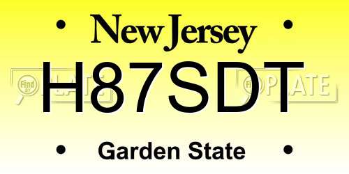 H87SDT New Jersey License Plate
