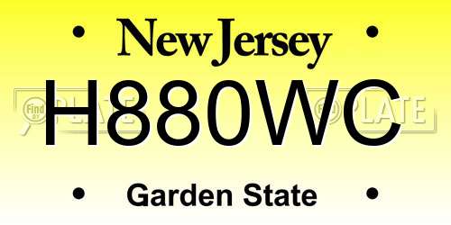 H880WC New Jersey License Plate
