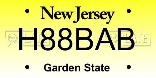 H88BAB New Jersey License Plate