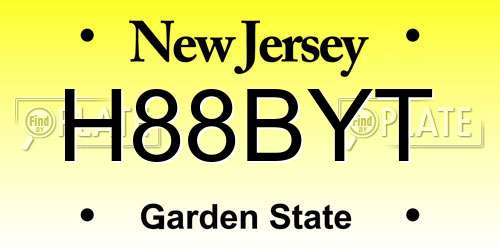 H88BYT New Jersey License Plate