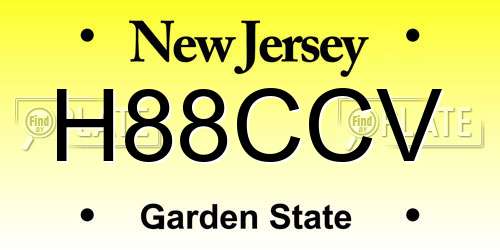 H88CCV New Jersey License Plate