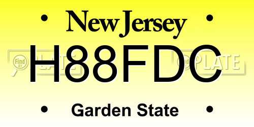 H88FDC New Jersey License Plate