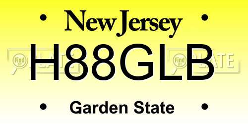 H88GLB New Jersey License Plate