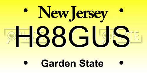 H88GUS New Jersey License Plate