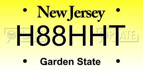 H88HHT New Jersey License Plate