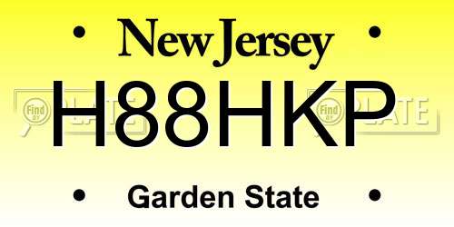 H88HKP New Jersey License Plate