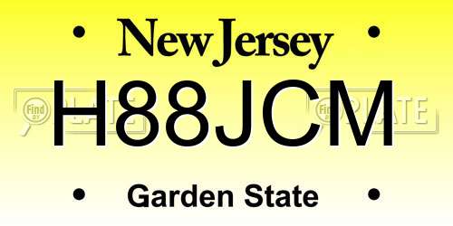 H88JCM New Jersey License Plate