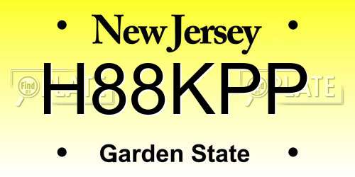 H88KPP New Jersey License Plate