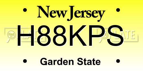 H88KPS New Jersey License Plate