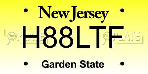 H88LTF New Jersey License Plate