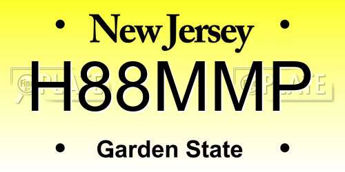 H88MMP New Jersey License Plate