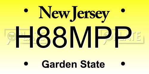 H88MPP New Jersey License Plate