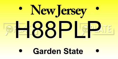 H88PLP New Jersey License Plate