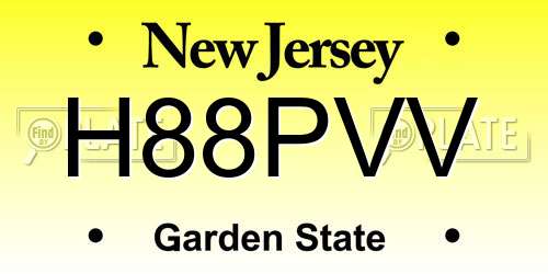 H88PVV New Jersey License Plate