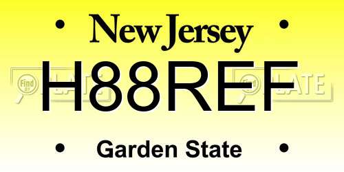 H88REF New Jersey License Plate