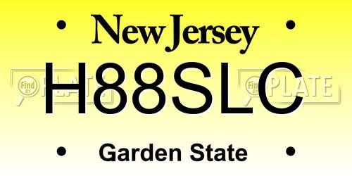 H88SLC New Jersey License Plate
